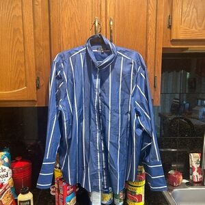 J. Crew Blue and White Casual Button Down Shirt